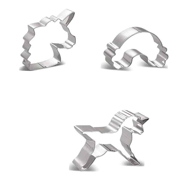 Three Cookie Cutters in Shape of Unicorn - wnkrs