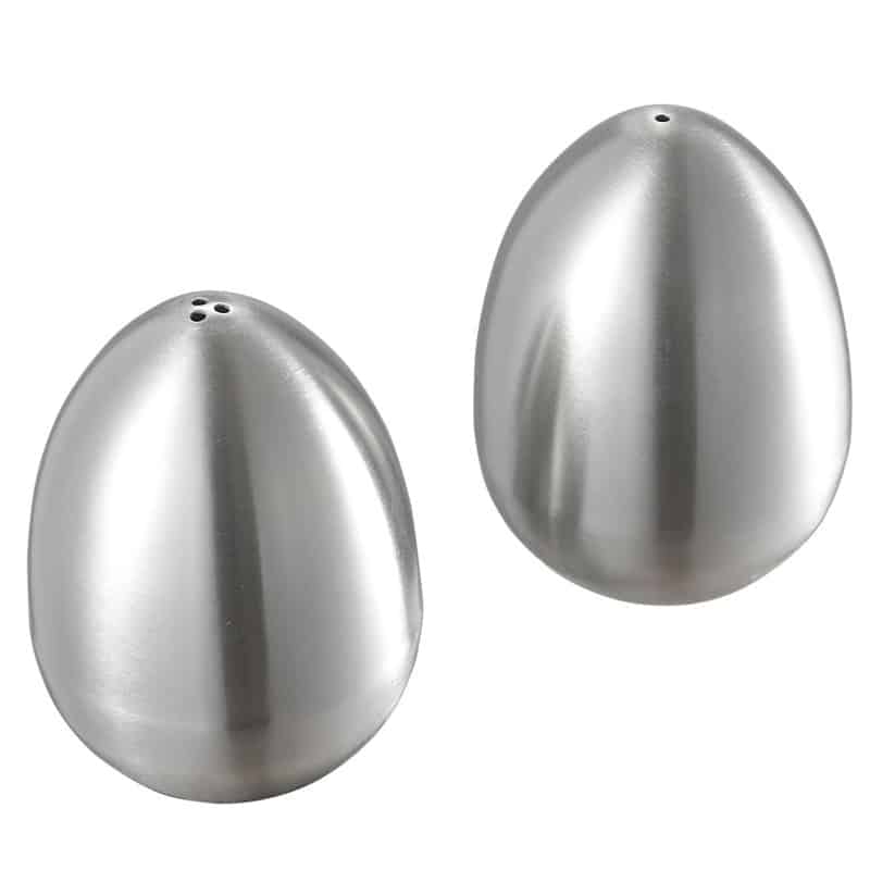 Egg Shaped Stainless Steel Pepper and Salt Jars Set