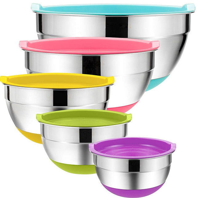 Stainless Steel Mixing Bowls Set 5 Pcs - Wnkrs