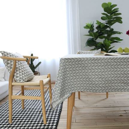 Arrow Patterned Decorative Linen Tablecloth - Wnkrs