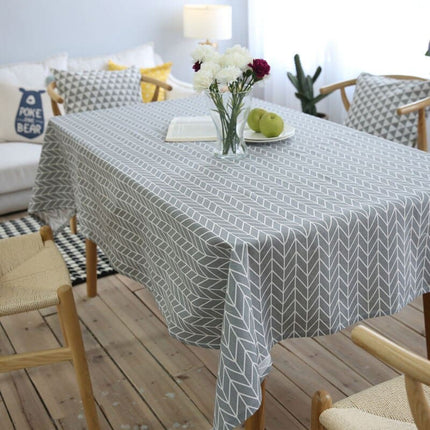 Arrow Patterned Decorative Linen Tablecloth - Wnkrs