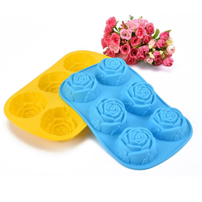 Lovely Roses Shaped Eco-Friendly Silicone Baking Mold - wnkrs