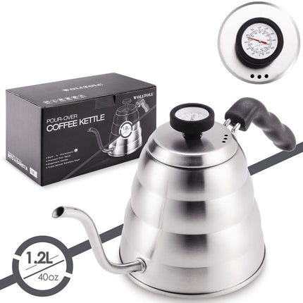 Silver Coffee Kettle with Thermometer - Wnkrs