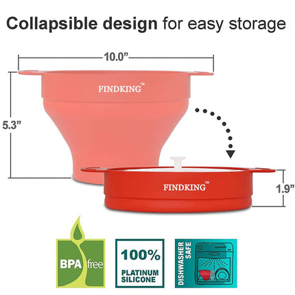 Collapsible Silicone Microwave Bowl for Popcorn - wnkrs