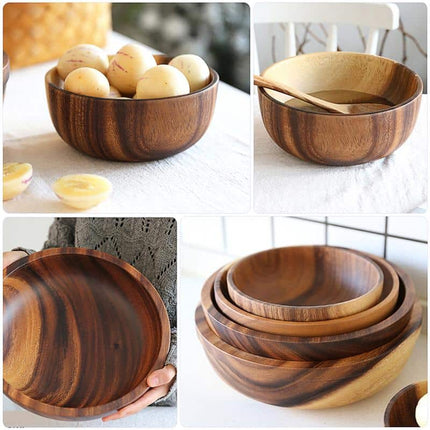 Kitchen Natural Wooden Salad Bowl - Wnkrs