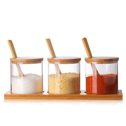 Spice Jars with Wooden Spoon and Stand - wnkrs