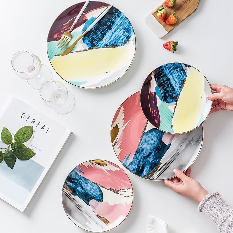 Color Bloock Ceramic Plate