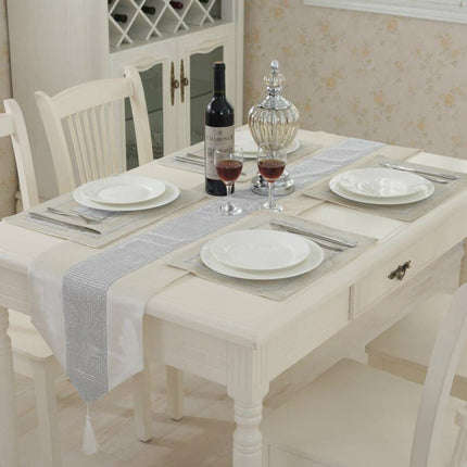 Crystal Trim Table Runner with 4 Pcs Placemats - Wnkrs