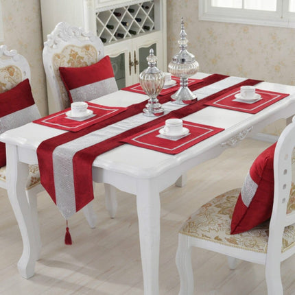 Crystal Trim Table Runner with 4 Pcs Placemats - Wnkrs