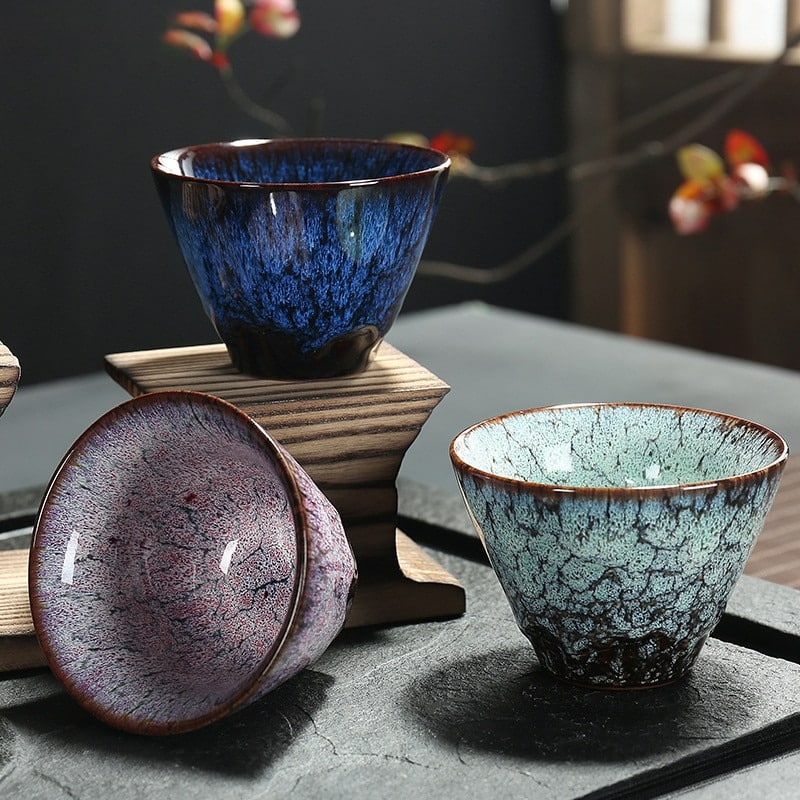 Gradient Color Ceramic Tea Cup