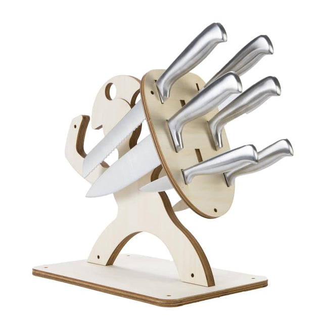 Cute Spartan Shaped Universal Wood Knife Holder - wnkrs