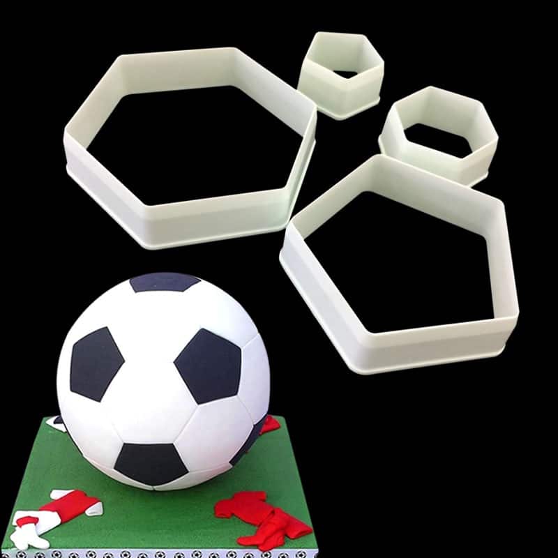Soccer Ball Cake Panel Cutters Set of 4