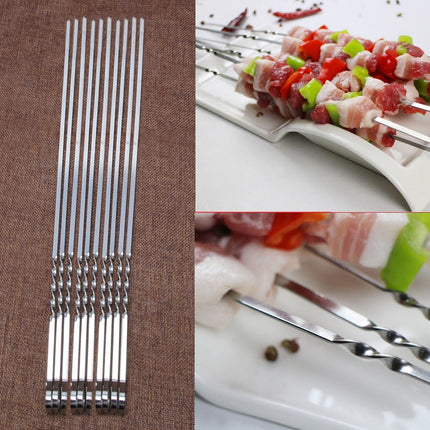 Convenient Heat-Resistant Durable Flat Stainless Steel Skewers Set - wnkrs