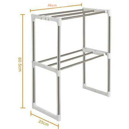 Adjustable Multifunctional Stainless Steel Microwave Oven Shelf Rack - wnkrs