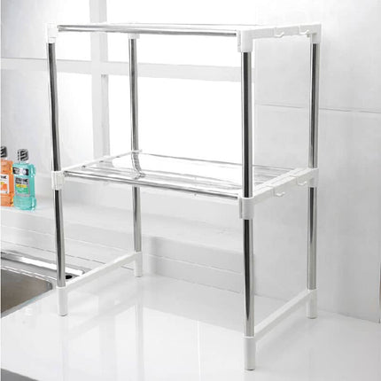 Adjustable Multifunctional Stainless Steel Microwave Oven Shelf Rack - wnkrs