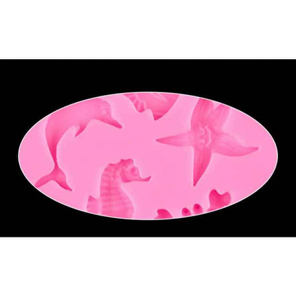 Sea Dolphin / Hippocampus Starfish Pink Silicone Mold - wnkrs