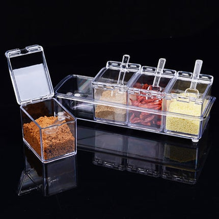 Useful Waterproof Dampproof Plastic Condiment Storage Boxes Set - wnkrs