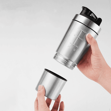 2-Compartment Stainless Steel Shaker Bottle - wnkrs