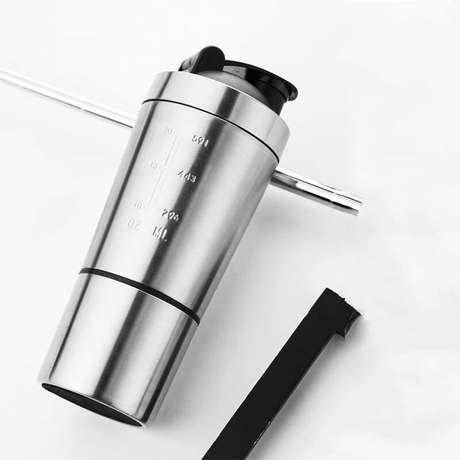 2-Compartment Stainless Steel Shaker Bottle - wnkrs