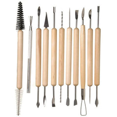 Wooden Handle Clay Sculpting Tools 11 Pcs Kit - wnkrs