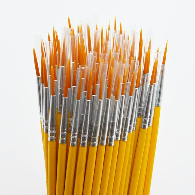 Yellow Design Hook Line Brush 10 Pcs Set - wnkrs