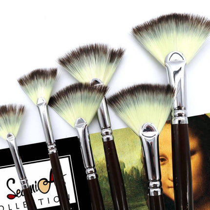 Fan Shaped Paint Brush 6 Pcs Set - wnkrs