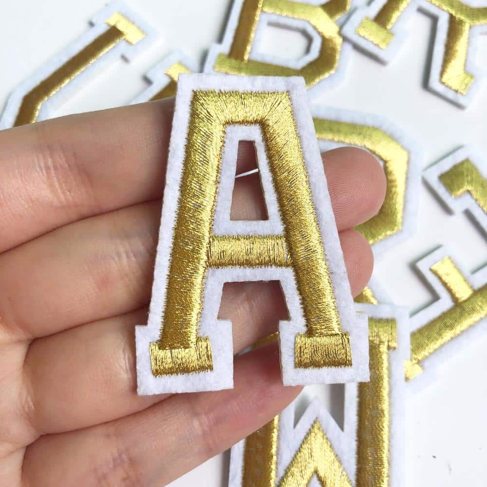 Golden Letter Cloth Patches
