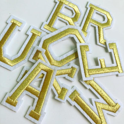 Golden Letter Cloth Patches - Wnkrs