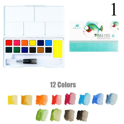 12-36 Colors Watercolor Paints Set with Water Color Brush - wnkrs