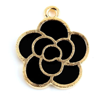 Enamel Rose Charm Pendants Set - Wnkrs