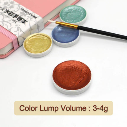 12 Colors Metallic Watercolor Paint - wnkrs