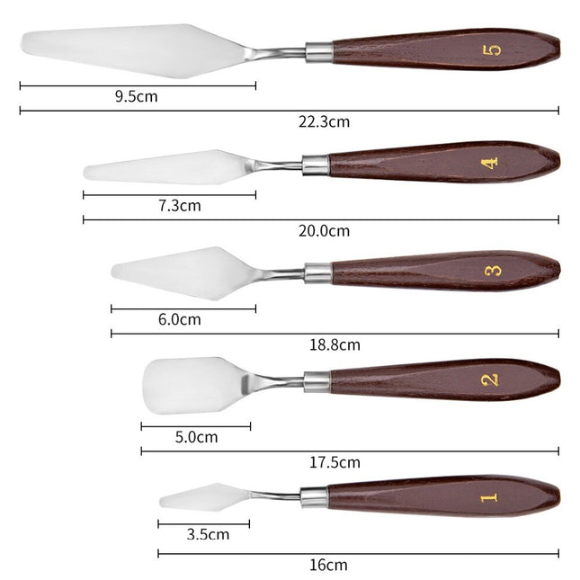 Stainless Steel Palette Scraper 5 pcs Set - wnkrs