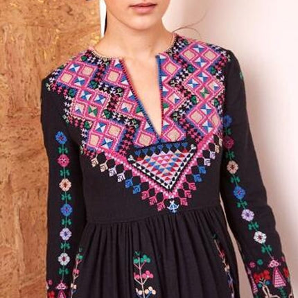 Women's Embroidered Maxi Dress - Wnkrs