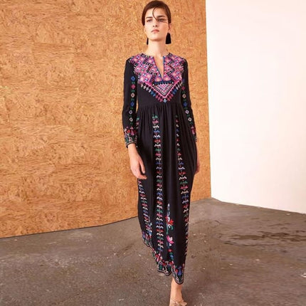 Women's Embroidered Maxi Dress - Wnkrs