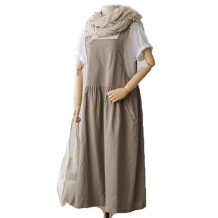 Women's Cotton Sleeveless Dress with Pockets - Wnkrs