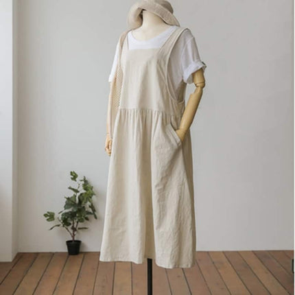 Women's Cotton Sleeveless Dress with Pockets - Wnkrs
