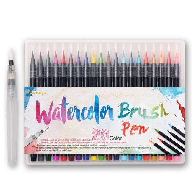 20 Colors Watercolor Effect Art Markers Set - wnkrs