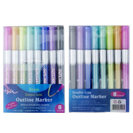 Fluorescent Metallic Drawing Markers Set - Wnkrs