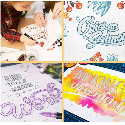 Fluorescent Metallic Drawing Markers Set - Wnkrs