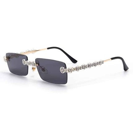 Women's Rimless Rectangular Sunglasses - wnkrs