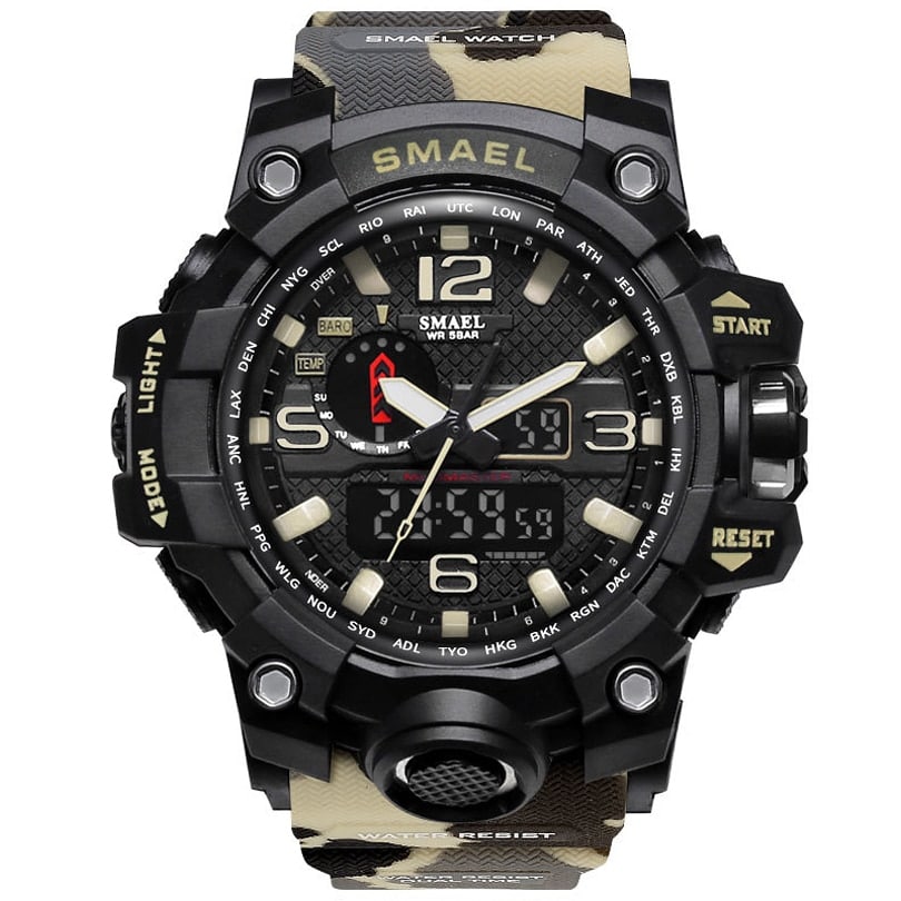 Men's Camouflage Print LED Watches