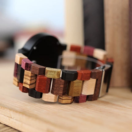 Wooden Watch with Colorful Band - wnkrs