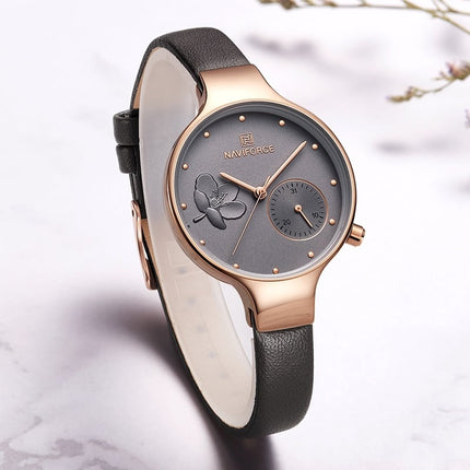 Women's Elegant Leather Quartz Watch - wnkrs