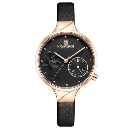 Women's Elegant Leather Quartz Watch - wnkrs