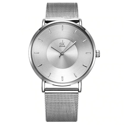 Ultra Thin Wristwatches for Women with Metal Mesh Strap - wnkrs