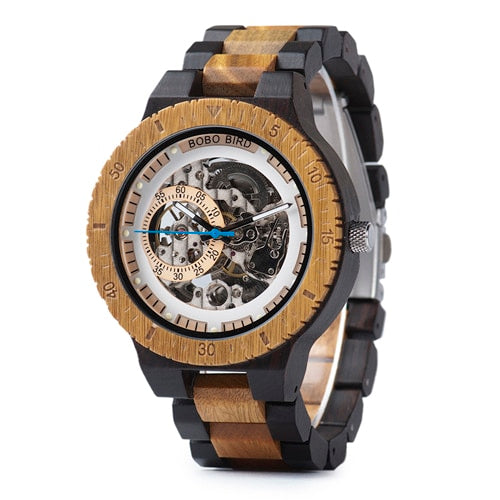 Men's Water-Resistant Wooden Mechanical Watch - wnkrs