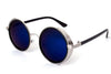 Silver Frame and Blue Lenses