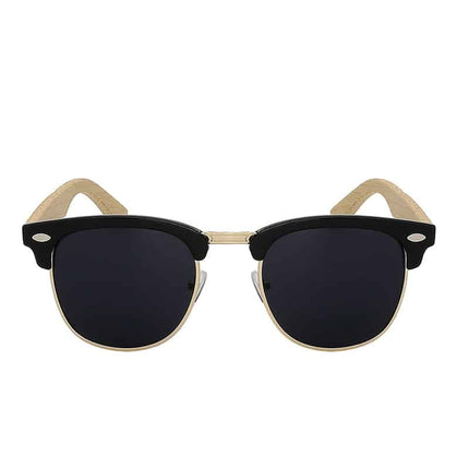 Unisex Clubmaster Mirror Wood Styled  Sunglasses - Wnkrs