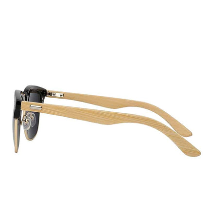 Unisex Clubmaster Mirror Wood Styled  Sunglasses - Wnkrs