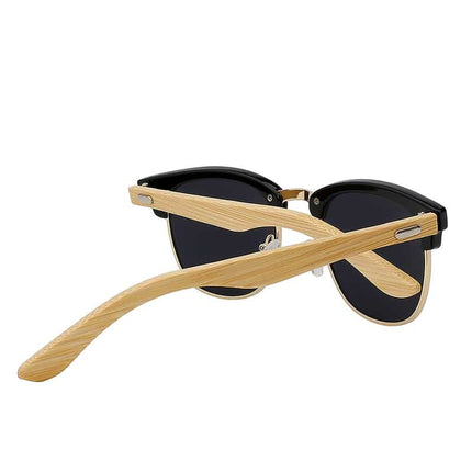 Unisex Clubmaster Mirror Wood Styled  Sunglasses - Wnkrs